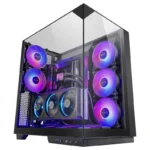 Caixa Mars Gaming MC-3GF ATX com Triplo Vidro Temperado, 2 Ventoinhas ARGB 120mm e USB-C Preta