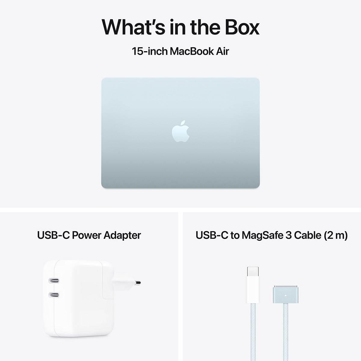Apple MacBook Air 15.3" M4 CPU 10-core, GPU 10-core 16GB 256GB Azul-céu + Adaptador USB-C Duplo 35W - Image 8