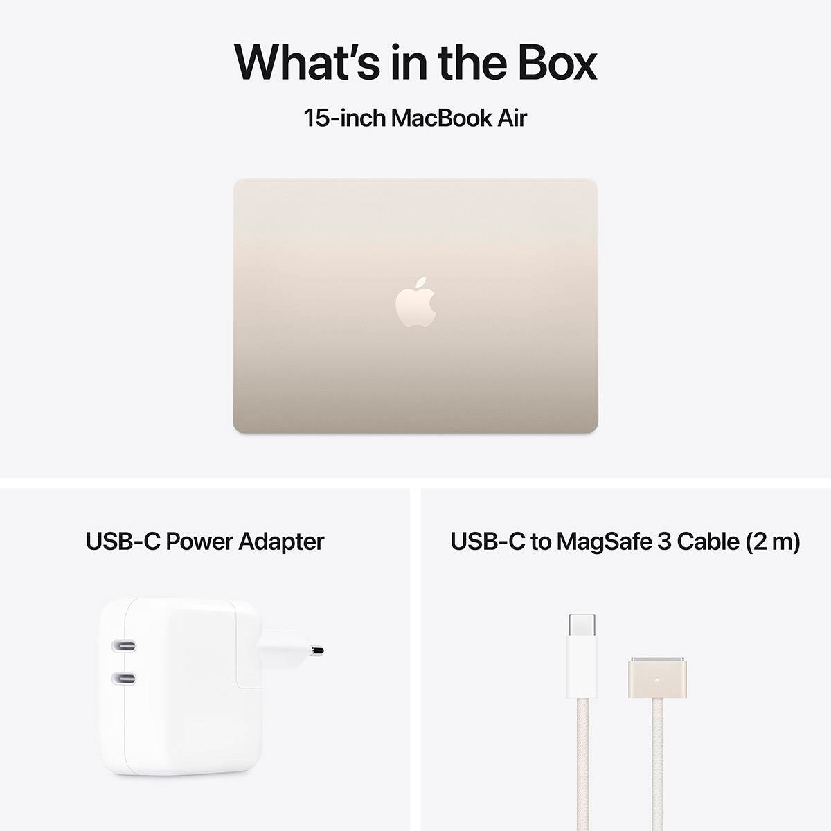 Apple MacBook Air 15.3" | M4 CPU 10-core, GPU 10-core 16GB 256GB Luz das Estrelas + Adaptador USB-C Duplo 35W - Image 6