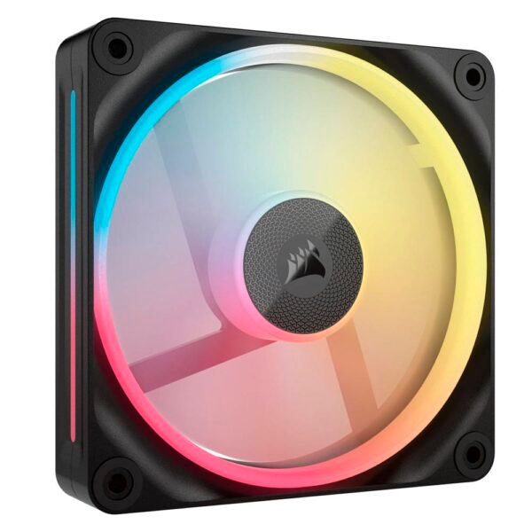 Ventoinha 120mm Corsair 2400RPM iCUE Link LX120-R RGB 4 Pinos PWM Preta (Single Pack)