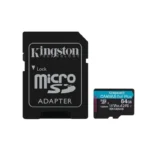 Cartão de Memória MicroSD Kingston Canvas Go Plus Gen4 64 GB 200 MB/s A2 U3 V30 com adaptador