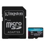 Cartão de Memória microSDXC Kingston Canvas Go! Plus Gen4 512GB (200MB/s) UHS-I, U3, V30, A2 + Adaptador SD