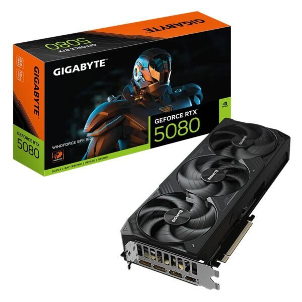 Placa Gráfica Gigabyte NVIDIA GeForce RTX 5080 "Blackwell" Windforce SFF 16G GDDR7 DLSS4