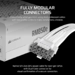 Fonte Alimentação Corsair RMe Series RM850e ATX 850W Cybenetics 80 Plus Gold Modular Branca - Image 4