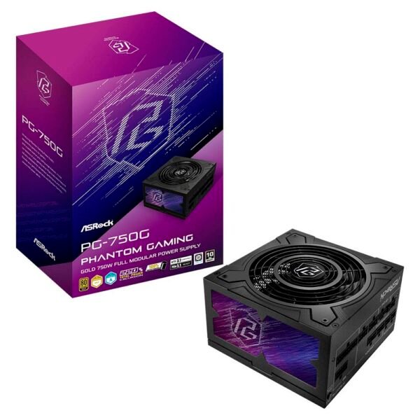Fonte de Alimentação ATX AsRock Phantom Gaming PG-750G 750W ATX 80 Plus Gold Full Modular