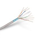 Cabo de rede rígido FTP Cat.6 RJ45 AWG24, cinza, cabo de 1 metro, 100% cobre para instalação