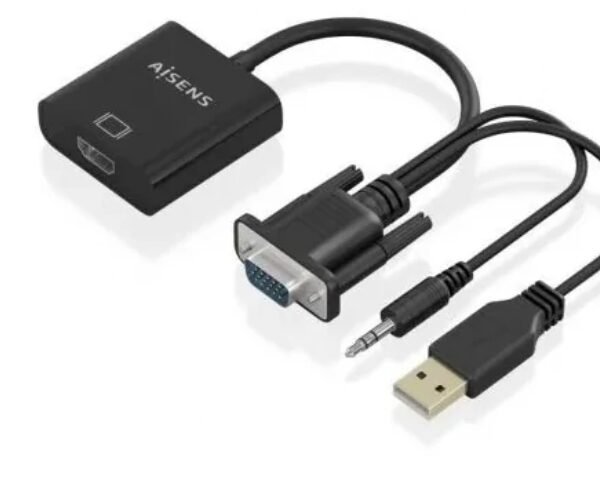 Adaptador VGA (macho) para HDMI (femea) c/audio – USB Macho