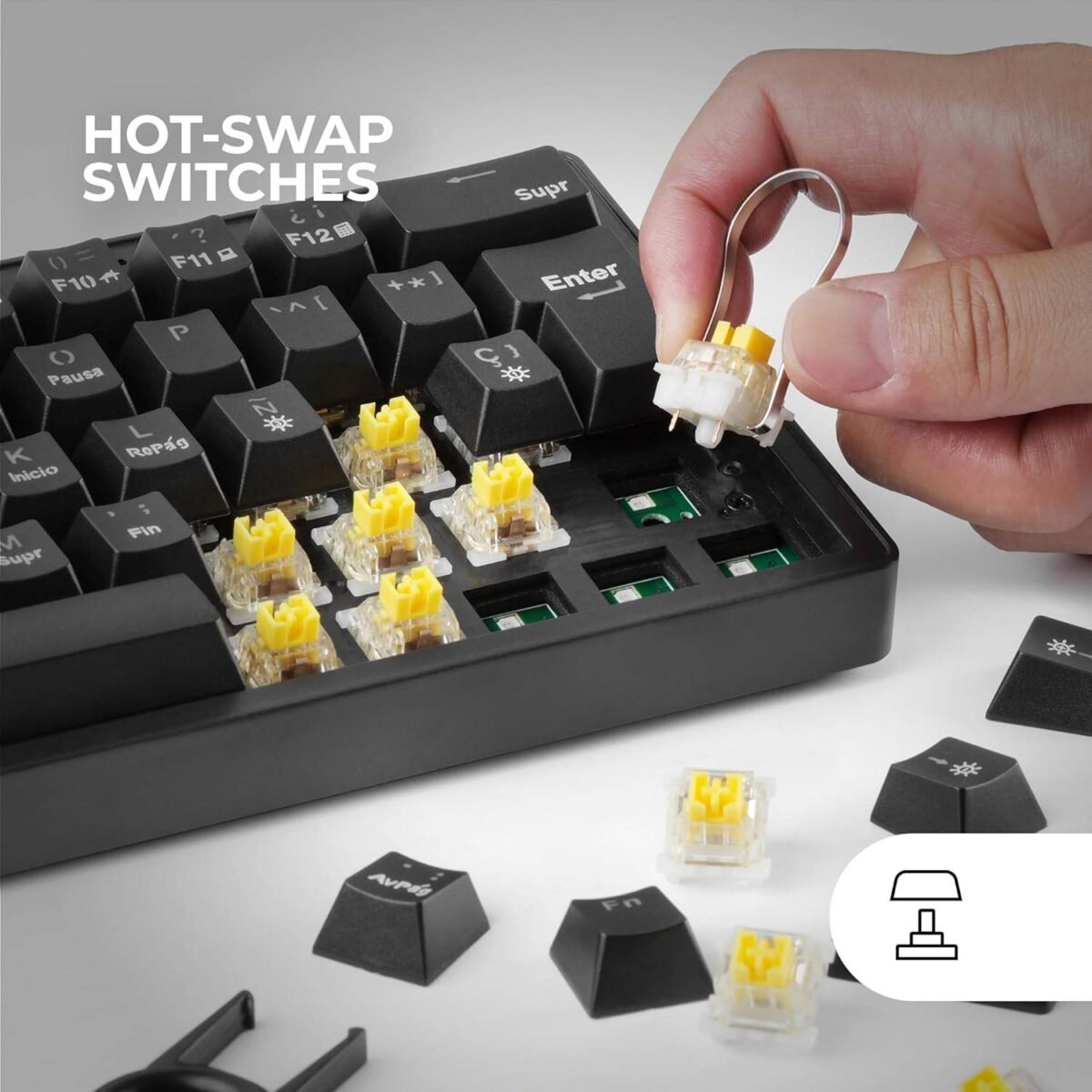 Teclado Mecânico Mars Gaming MKMINIPRO Black RGB 60% PT Linear Lubricated Switches - Image 3