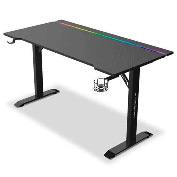 Secretária Gaming Alpha Gamer Starla RGB (140x72cm) Gaming Station Preta