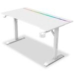 Secretária Gaming Alpha Gamer Starla RGB (140x72cm) Gaming Station Branca