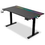 Secretária Elevatória Elétrica Alpha Gamer Zorya RGB (140x72cm) Gaming Station Preta