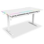 Secretária Elevatória Elétrica Alpha Gamer Zorya RGB (140x72cm) Gaming Station Branca - Image 2