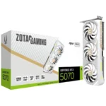 Placa Gráfica ZOTAC GAMING GeForce RTX 5070 AMP White Edition 12GB GDDR7 Reflex 2 RTX AI DLSS4