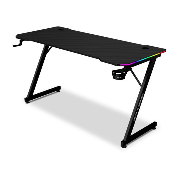 Secretária Gaming Alpha Gamer Gemina RGB Preta