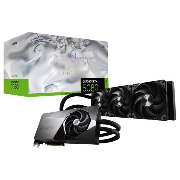 Placa Gráfica MSI NVIDIA GeForce RTX 5080 "Blackwell" Suprim Liquid SOC 16G GDDR7 DLSS4