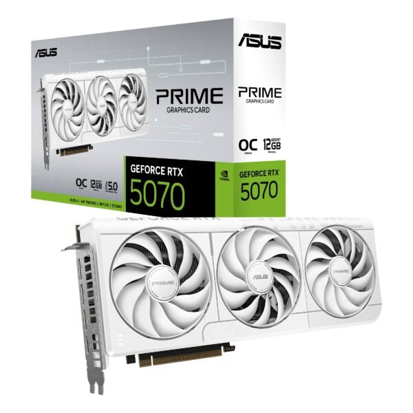 Placa Gráfica Asus NVIDIA GeForce RTX 5070 Prime OC 12GB GDDR7 DLSS4 Branca