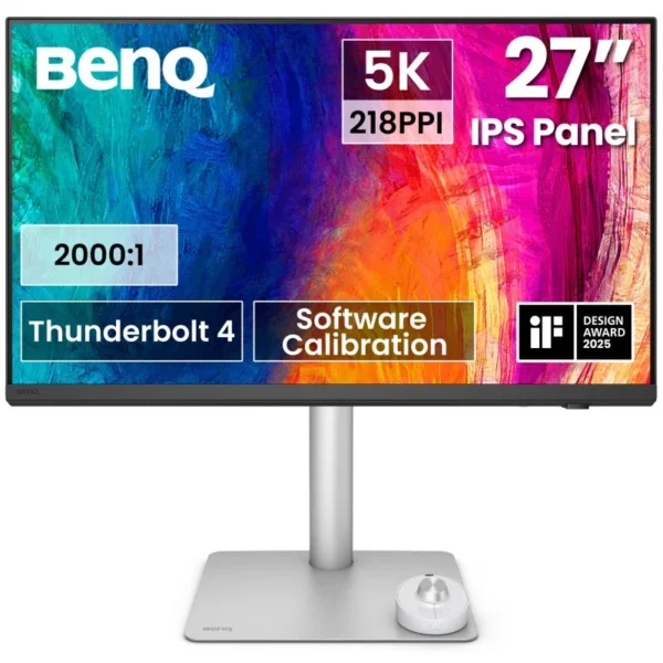 Monitor BenQ PD2730S 27" LED IPS UltraHD 5K Delta E<2 com Validação Pantone, Altura Ajustável e USB-C
