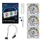 Ventoinha 120mm Lian Li Uni Fan SL120 LCD Wireless RGB Reverse Blade 4 Pinos PWM Branca (Pack 3) - Image 2