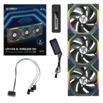 Ventoinha 120mm Lian Li Uni Fan SL120 Wireless RGB 4 Pinos PWM Preta (Pack 3) - Image 5