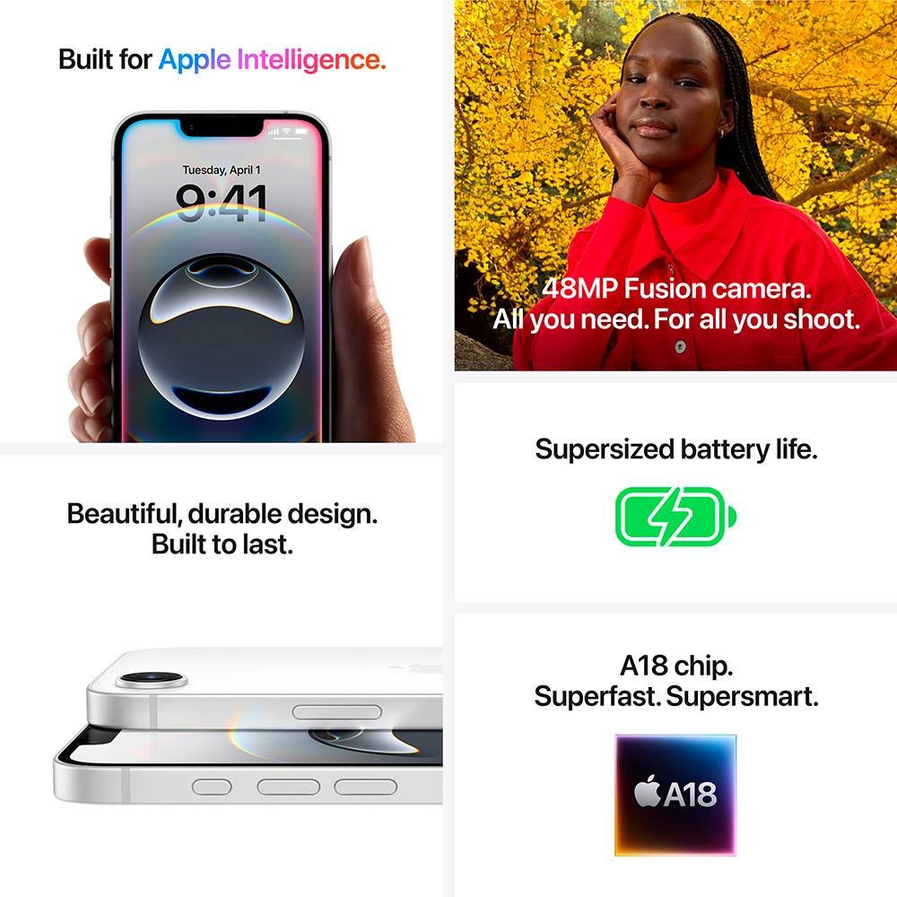 Smartphone Apple iPhone 16e 6.1" 256GB Dual SIM Branco - Image 2