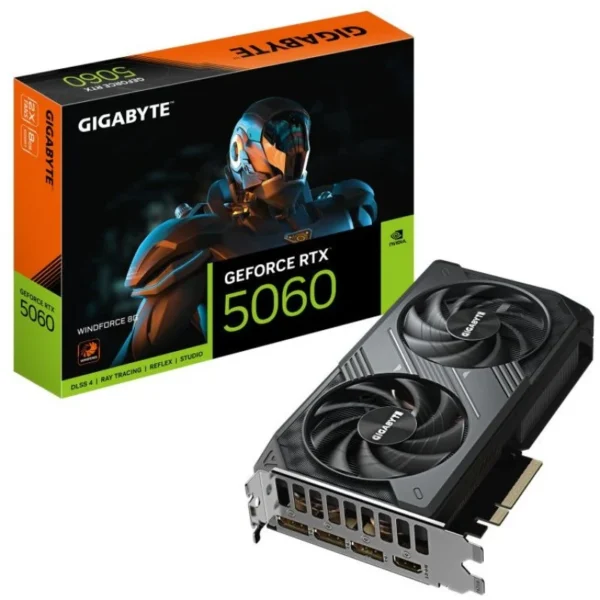 Placa Gráfica Gigabyte GeForce RTX 5060 WINDFORCE 8GB GDDR7 Reflex 2 RTX AI DLSS4