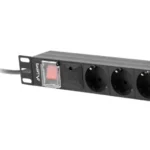 PDU Lanberg PDU-08F-0200-BK Conmutado 8 Saídas RACK 1U Horizontal Preto - Image 2