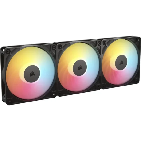 Pack 3x Ventoinhas de Fluxo Invertido Corsair RS120-R ARGB 120mm PWM Pretas
