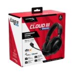 Headset HyperX Cloud III S DTS Wireless/Bluetooth Preto/Vermelho - Image 3