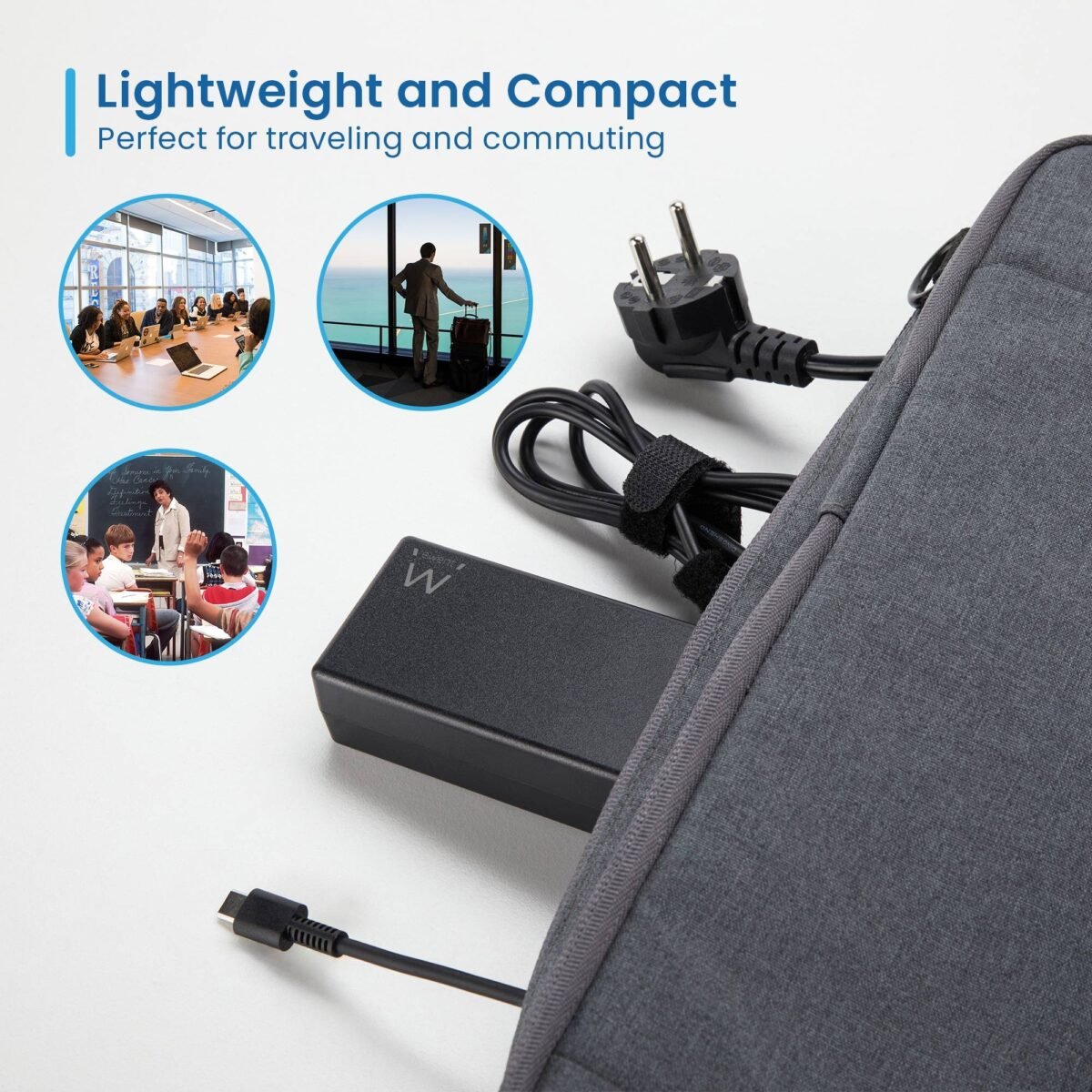 Carregador de Portátil Universal Ewent EW3982 90W USB-C Power Delivery Preto + Cabo de Alimentação Schuko-IEC C5 (3 Pinos) - Image 2