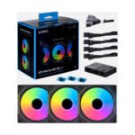 Ventoinha Lian Li UNI FAN SL120 Infinity RGB Reverse Blade PWM Preto 120mm (Pack 3) - Image 2