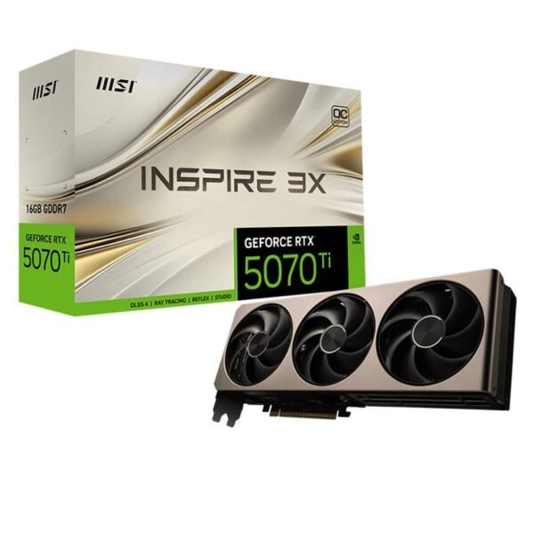 Placa Gráfica MSI NVIDIA GeForce RTX 5070 Ti "Blackwell" Inspire 3X OC 16G GDDR7 DLSS4