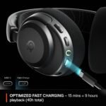 Headset Steelseries Arctis Nova 3P Wireless Multi-Platform Gaming 2.4GHz/Bluetooth for Playstation/PC/Switch/Mobile Preto - Image 5