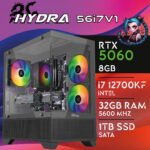 Computador Gaming HYDRA-56i7V1 I7 12700KF 32GB 1TB SSD RTX5060 8GB 3D View Case