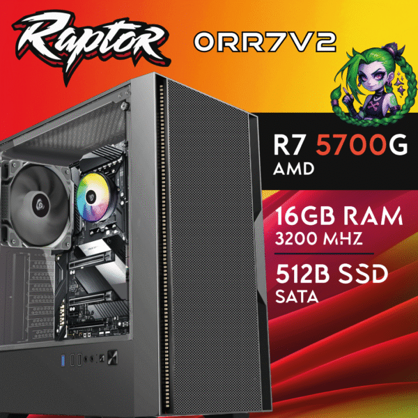 Computador Gaming RAPTOR-0RR7V2 R7 5700G 16GB 512GB SSD Radeon Graphics
