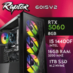 Computador Gaming RAPTOR-60i5V2 I5 14400F 16GB 1TB M.2 RTX5060 8GB