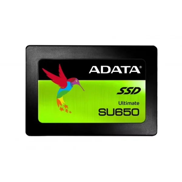 Disco SSD 2,5P ADATA SU650 de 240GB, com interface SATA3 e velocidades de transferência de 560/450MB/s.