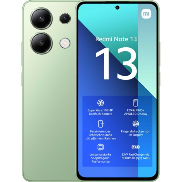 Smartphone Xiaomi Redmi Note 13 6.67" Dual SIM híbrido 6GB 128GB Verde, Azul menta