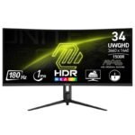 Monitor Curvo MSI MAG 342CQR E2 VA 34" WQHD 180Hz 1ms FreeSync Premium