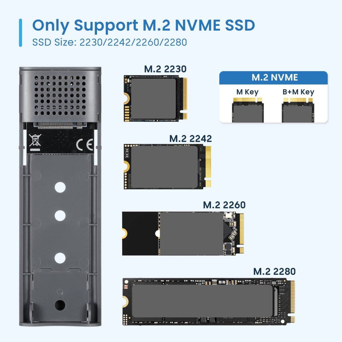 Caixa Externa M.2 Ewent EW7060 USB-C 3.2 Gen2 NVMe Cinza Screwless - Image 5
