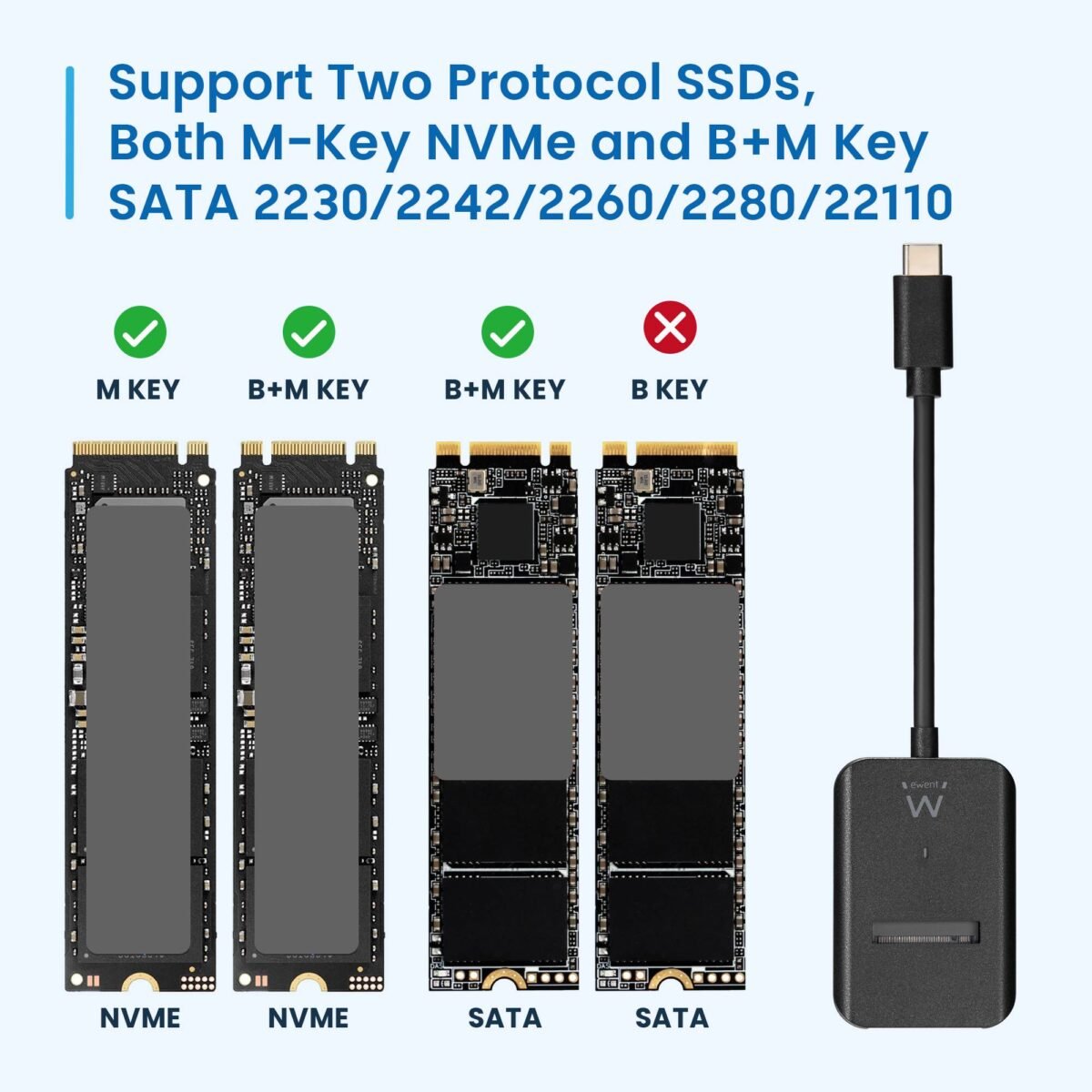 Dock Station Ewent EW7066 USB 3.2 Gen2 SSD NVMe/SATA - Image 5
