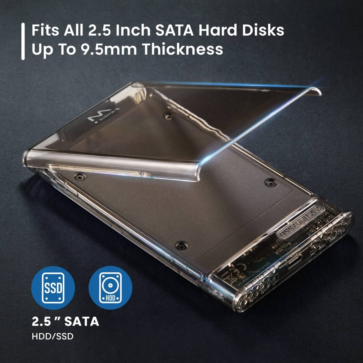 Caixa Externa 2.5" Ewent EW7068 USB-C 3.2 Gen1 (USB 3.0) HDD/SSD Transparente Screwless - Image 5