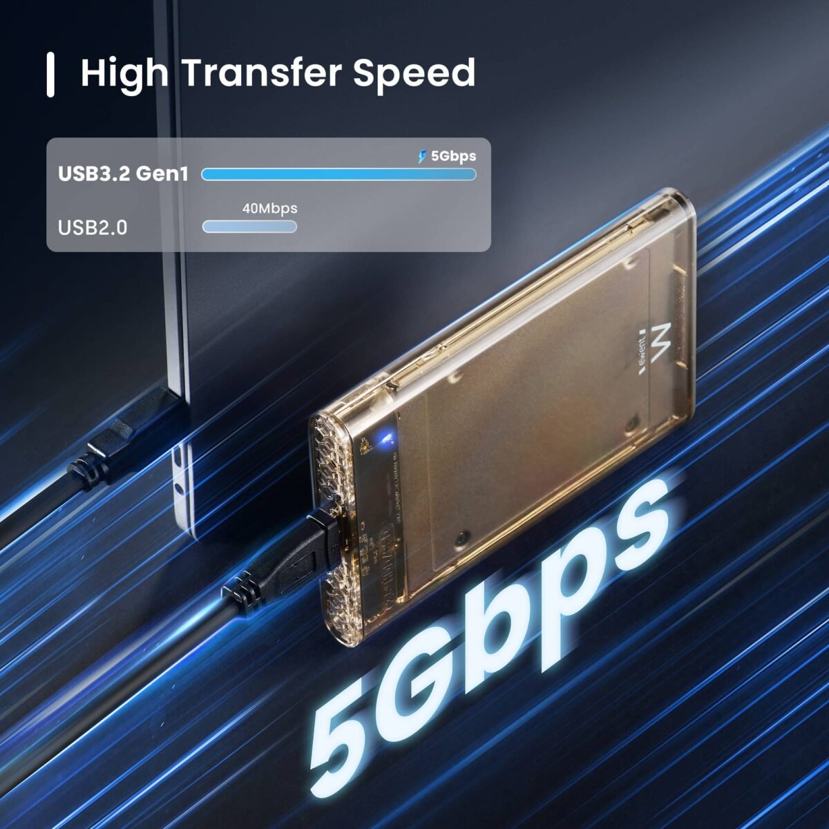 Caixa Externa 2.5" Ewent EW7069 USB-C 3.2 Gen1 (USB 3.0) HDD/SSD Transparente Screwless - Image 4