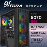 Computador Gaming HYDRA-57R7V7 R7 8700F 16GB 1TB M.2 SSD RTX5070 12GB