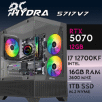 Computador Gaming HYDRA-57i7V7 I7 12700KF 16GB 1TB M.2 SSD RTX5070 12GB 3D View Case + Watercooling