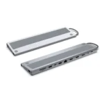 Docking Station Ewent EW1150 USB-C 12-em-1 Cinza