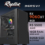 Computador Gaming RAPTOR-96R5V1 R5 5500 16GB 512GB M.2 SSD RX 9060XT 8GB