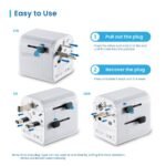 Adaptador de Viagem Ewent EW1472 Universal de Europa para USA/UK/AUS/CN + USB-A/USB-C Branco - Image 4