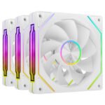 Ventoinha 120mm Mars Gaming MF-LINKFINITYKIT2RW ARGB PWM Branca (Pack3)