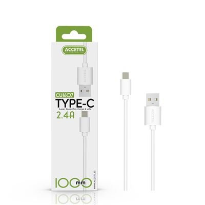 Cabo Accetel Type-C para USB CU-1607 - Branco