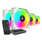 Ventoinha 120mm Mars Gaming MF-SI4KIT 1200RPM Infinity Mirror ARGB RF Remote Control & ARGB Hub 3 Pinos Branca (Pack 4)